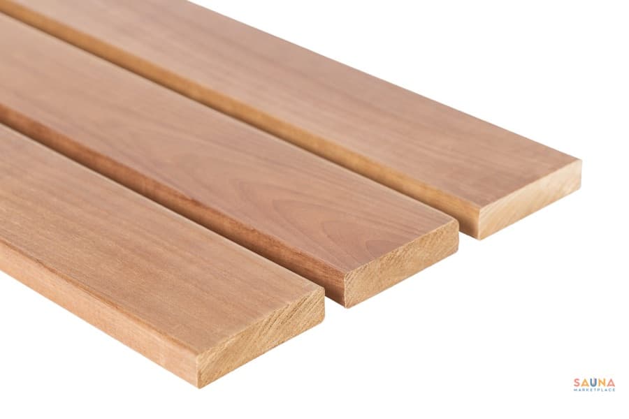 Thermory 1x4 SHP Thermo-Aspen Bench, Backrest, and Skirt Sauna Wood