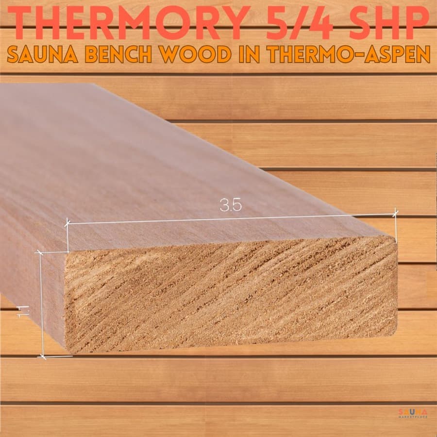 Thermory 5/4 SHP Thermo-Aspen Sauna Bench and Floor Wood