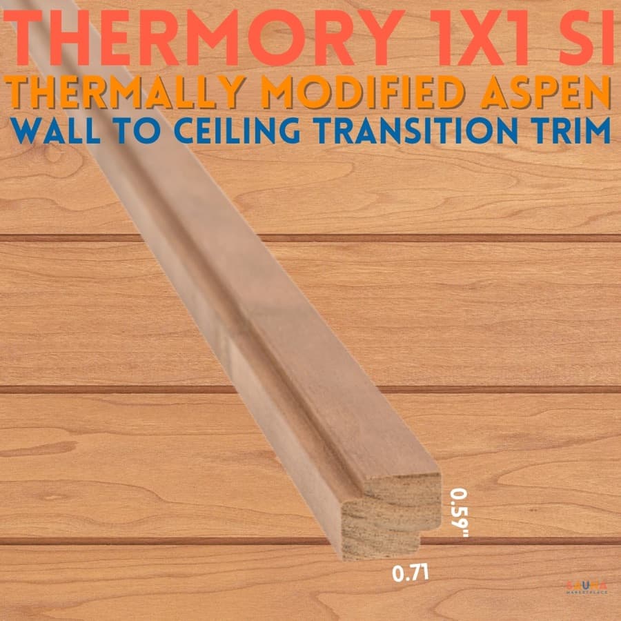 Thermory Thermo-Aspen Moulding 1×1 SI Sauna Ceiling Trim