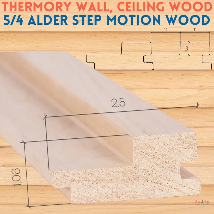Thermory Alder 5/4×3 STEP Wall Cladding