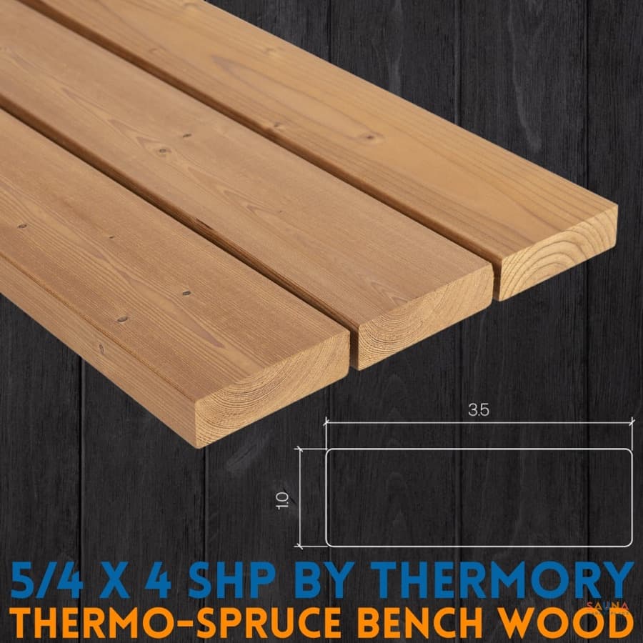 Thermory Thermo-Spruce Sauna Bench and Floor Wood - 5/4 SHP Sauna Wood