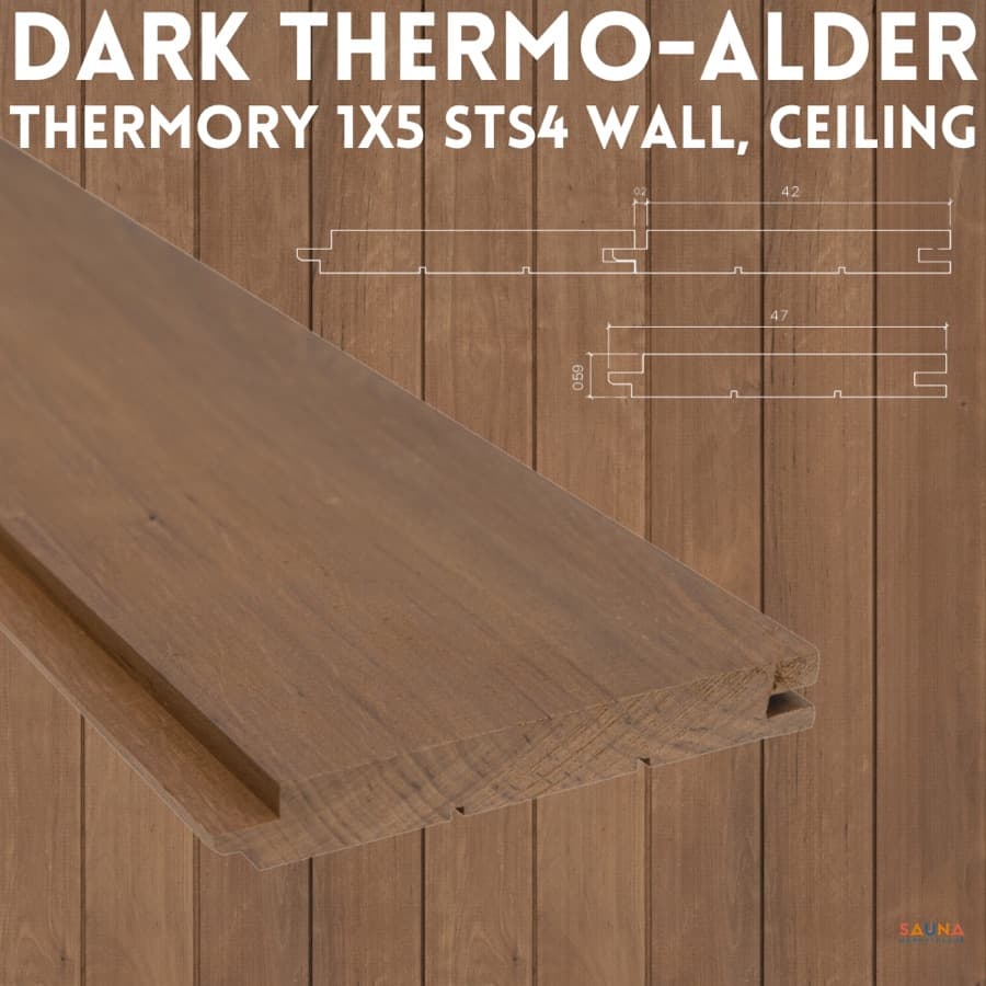 Thermory Dark Thermo-Alder Wall Paneling 1×5 STS4