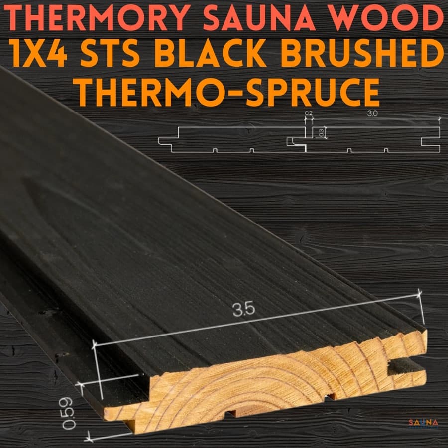 Thermory 1X4 Black Thermo-Spruce STS4 T&G Wall Cladding