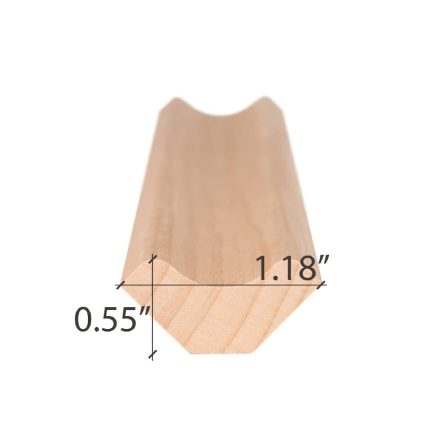 ProSaunas Alder 1X2 SI Inside Corner Trim