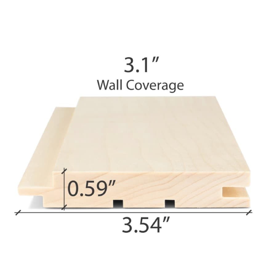 ProSaunas Aspen 1X4 T&G STS4 Wall Cladding