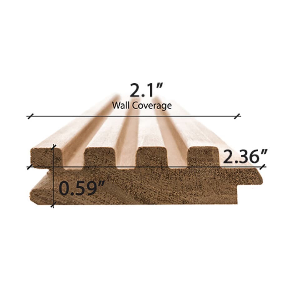 ProSaunas Thermo-Aspen Groove-S 1X3 T&G Wall Cladding