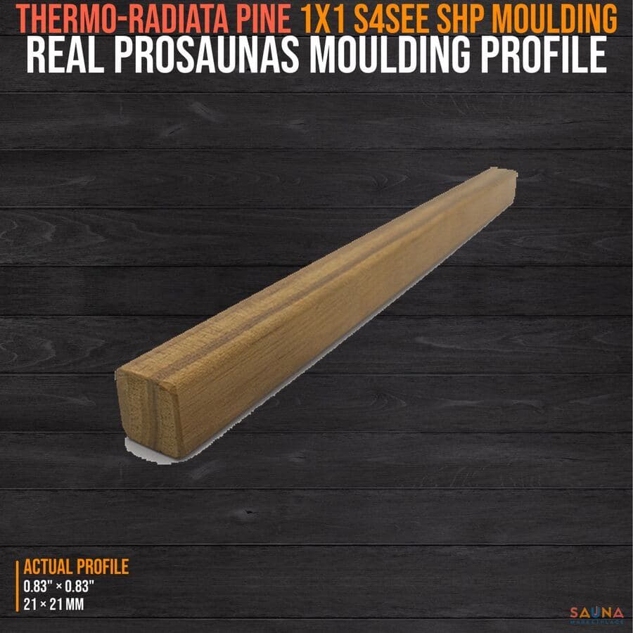 ProSaunas Thermo-Radiata Pine 1x1 S4SEE SHP Moulding & Trim