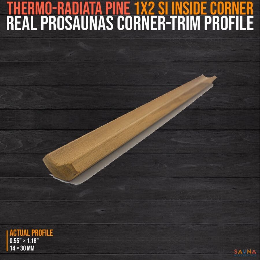 ProSaunas Thermo-Radiata Pine 1x2 SI Inside Corner Trim
