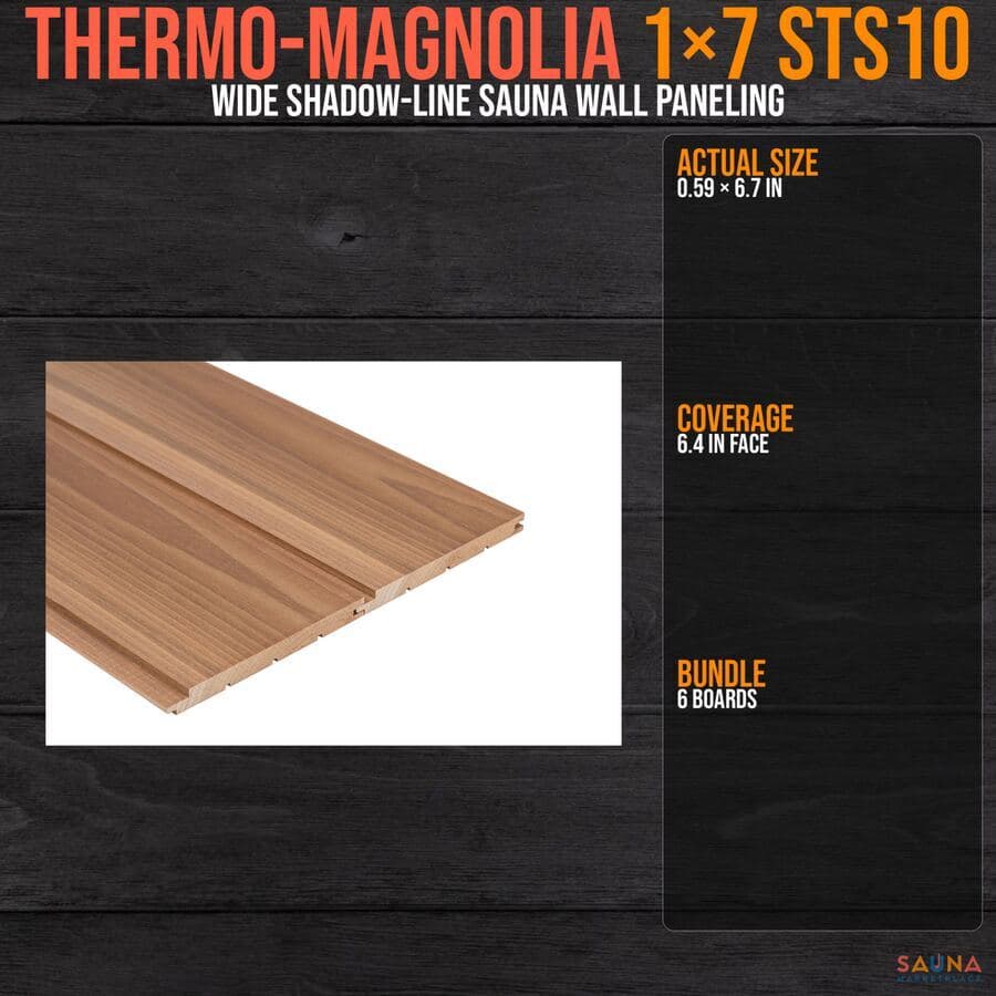 Thermory Thermo-Magnolia 1×7 STS10 Shadow-Line Wall Paneling